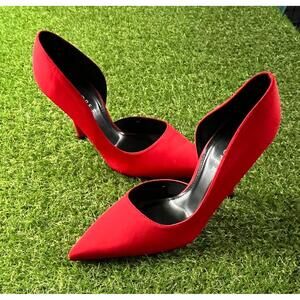 Calliope Womens 9 Red Pointed Toe High Heel Pumps Size 39